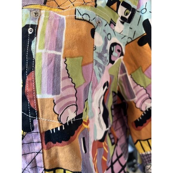 VTG 90s Mirror Image Large Surrealist multi color patterned Button Front jacket‎ - Picture 6 of 16